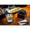 Dacasso Black Leatherette 10 Round Coaster Set with Holder AG-1335 - alternate 10